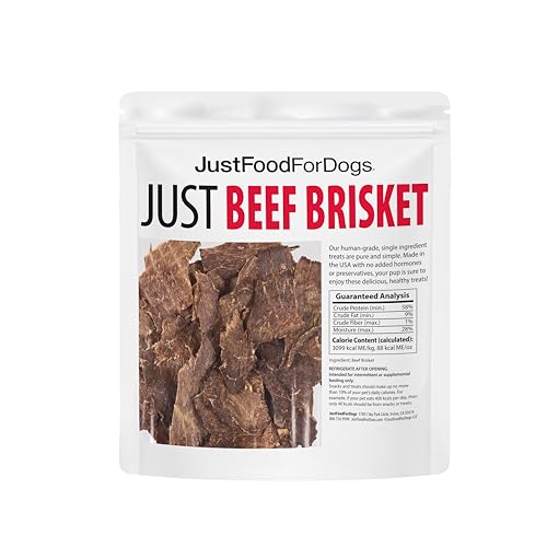 JustFoodForDogs chicken breast jerky slices, high-protein snack