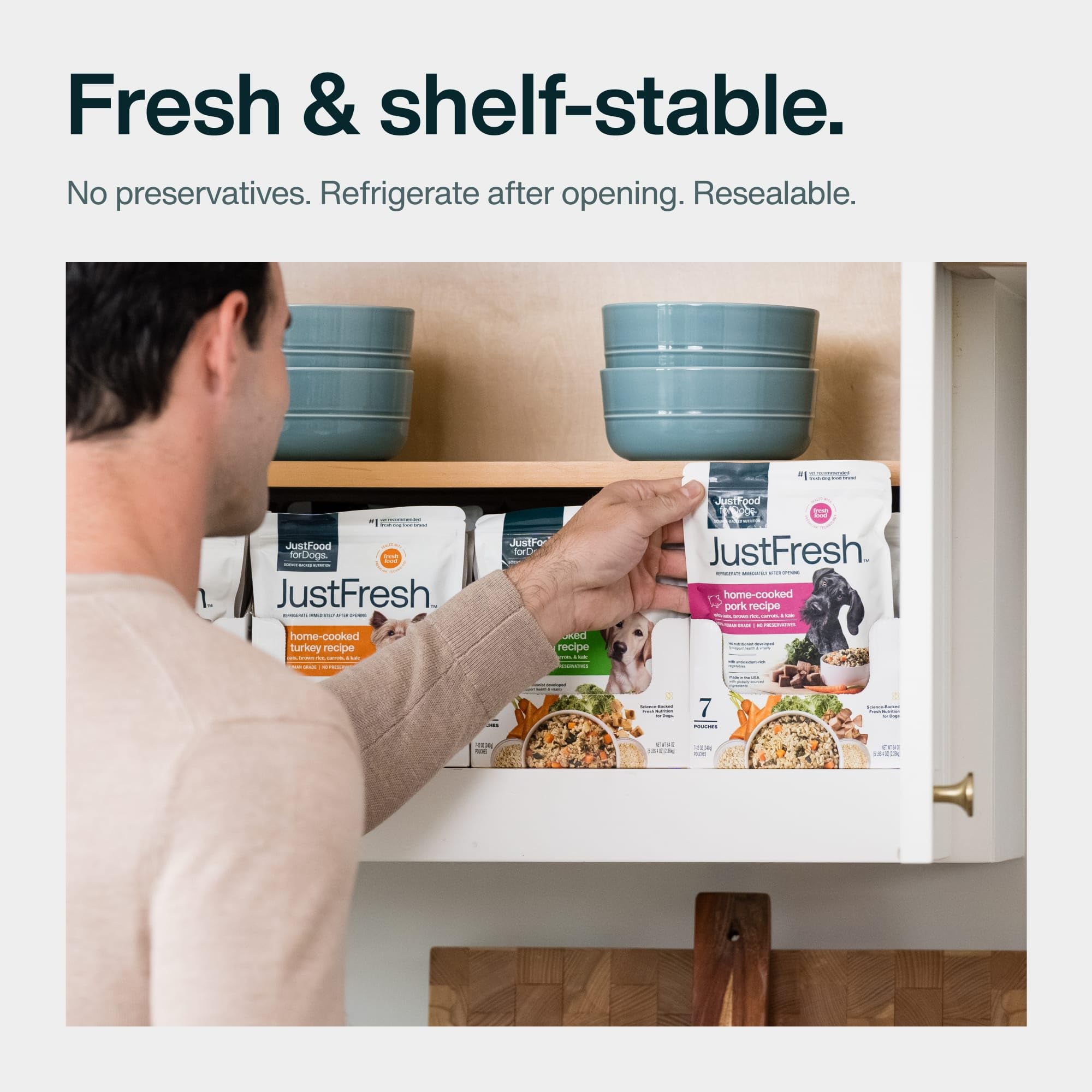 JustFoodForDogs JustFresh travel-friendly pack is easy to take on trips