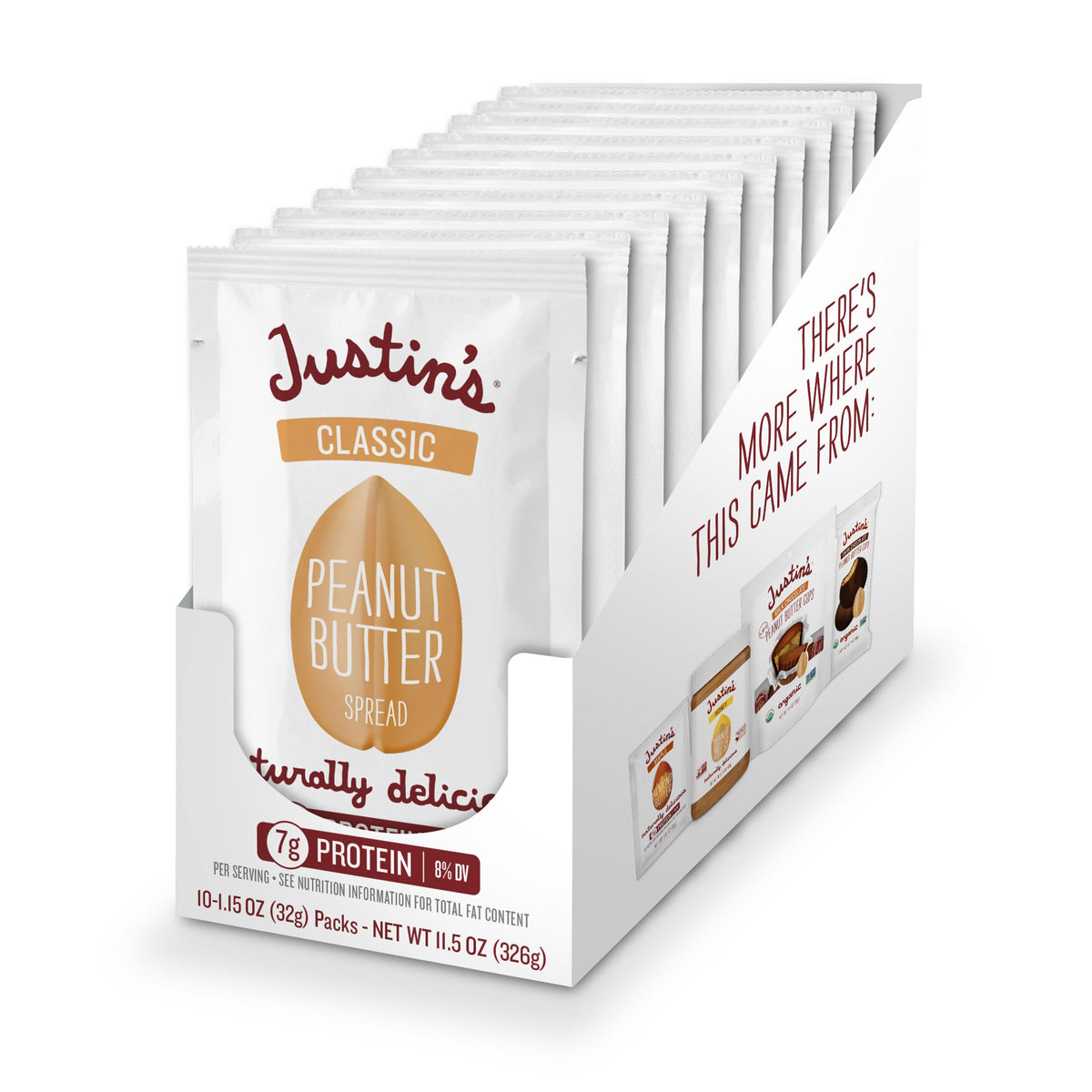 Justin's Classic Peanut Butter Squeeze Pack ready for on-the-go energy