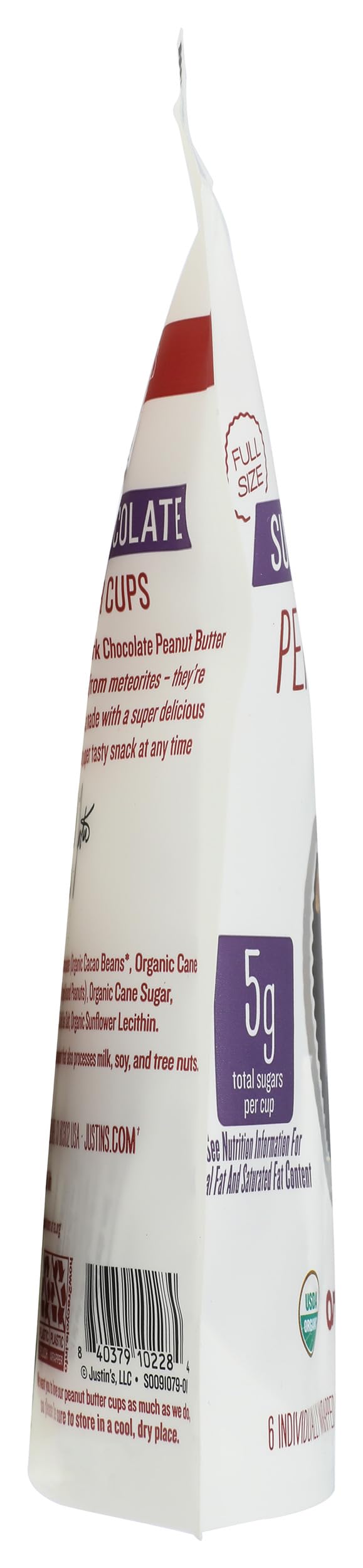 Close-up of a cup revealing smooth peanut butter center