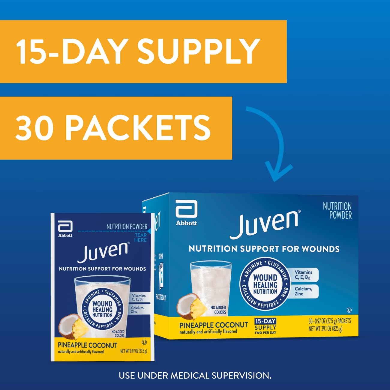 Juven collagen peptides powder visual indicating protein-supporting mix