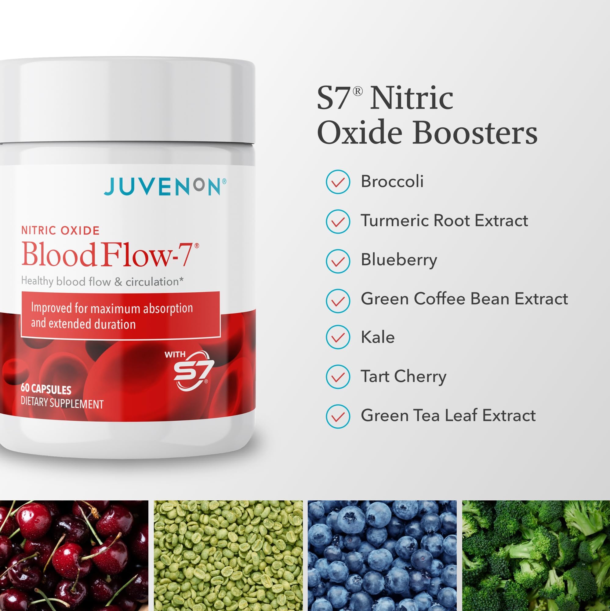 Juvenon BloodFlow-7 3-pack packaging shows value and convenience.