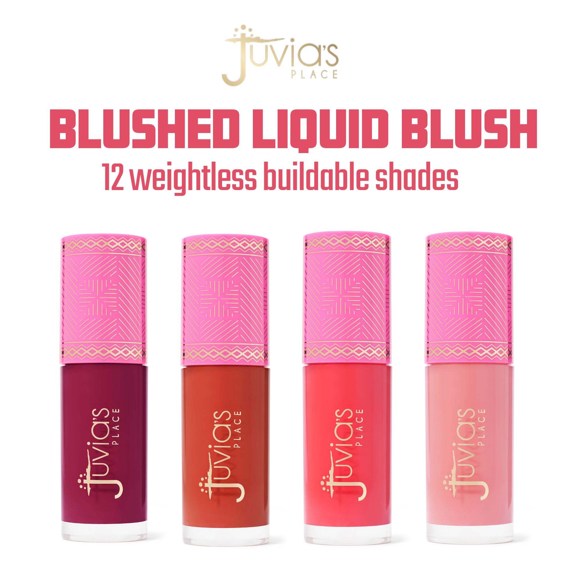 Swatch of Juvia's Place Blushed Liquid Blush Lily on skin