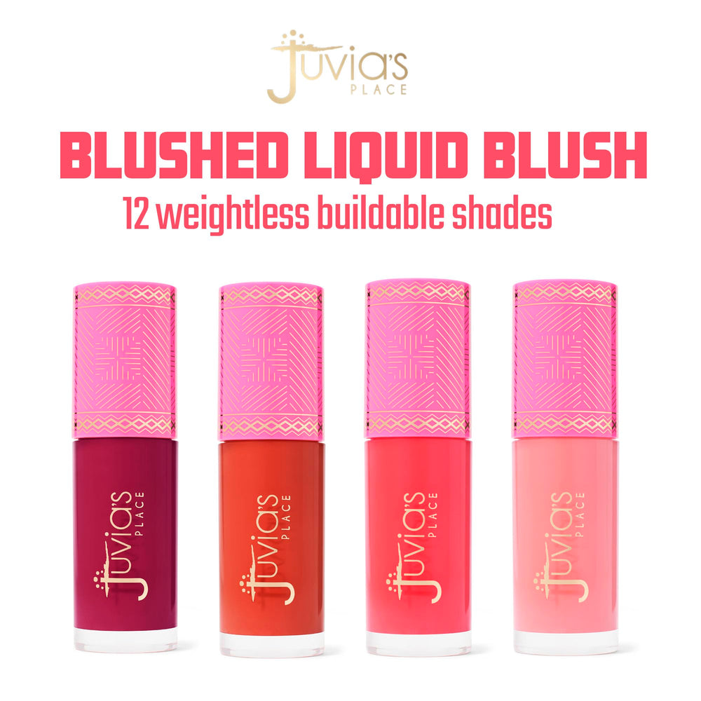 Swatch of Juvia's Place Blushed Liquid Blush Lily on skin