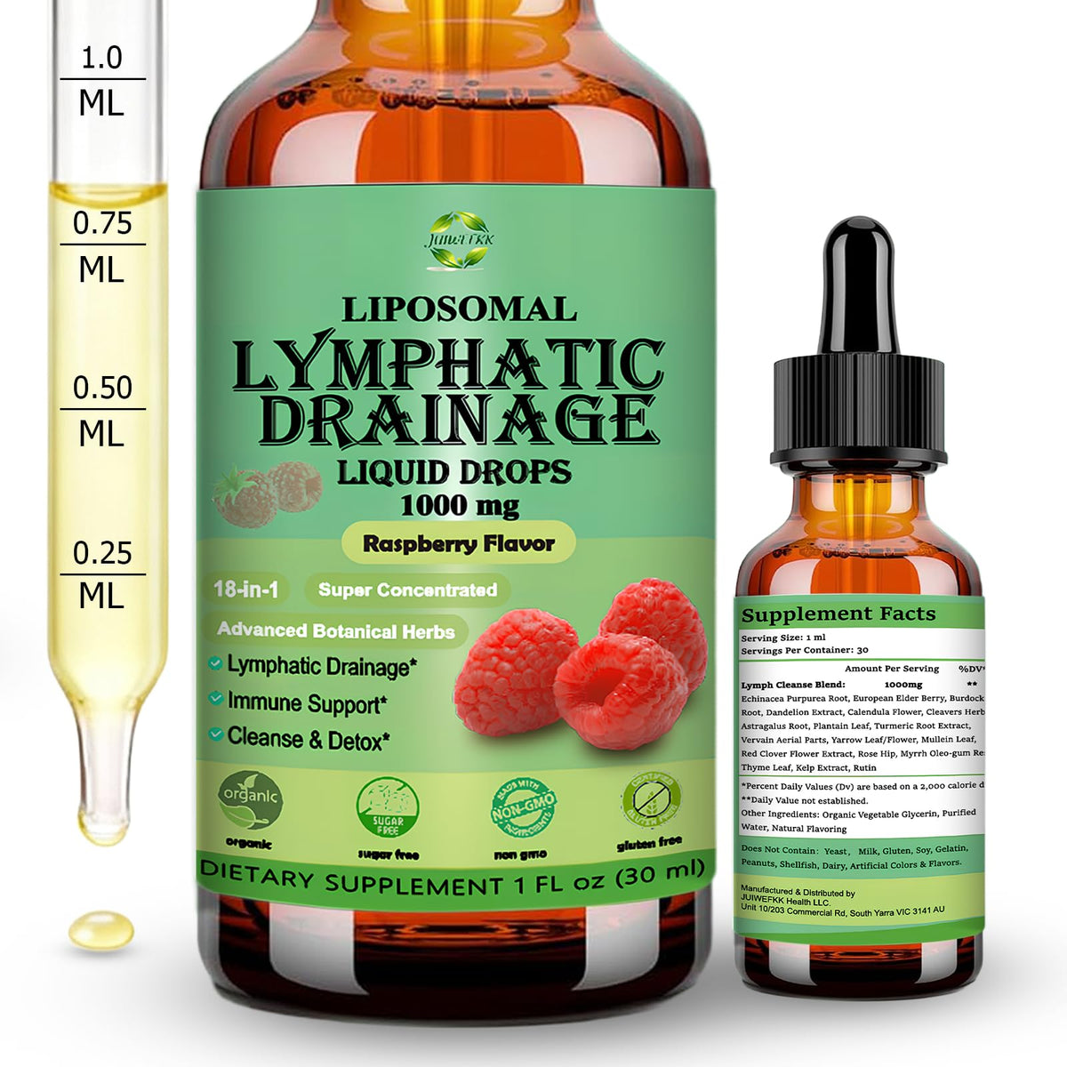 JUIWEFKK Lymphatic Drainage Drops bottle ready for daily use and support