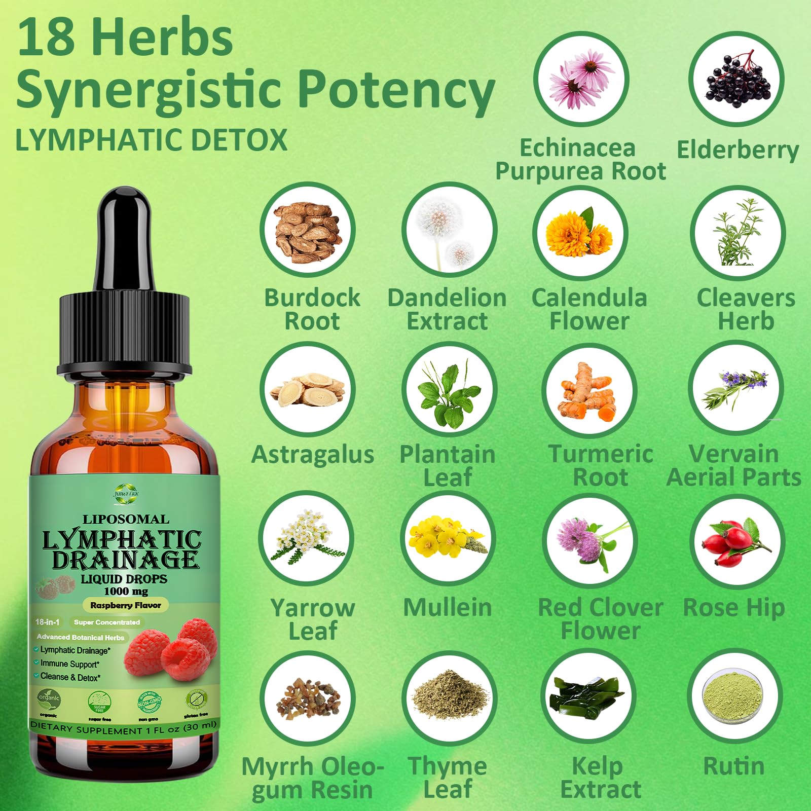 Close-up of JUIWEFKK label highlighting organic ingredients and purity