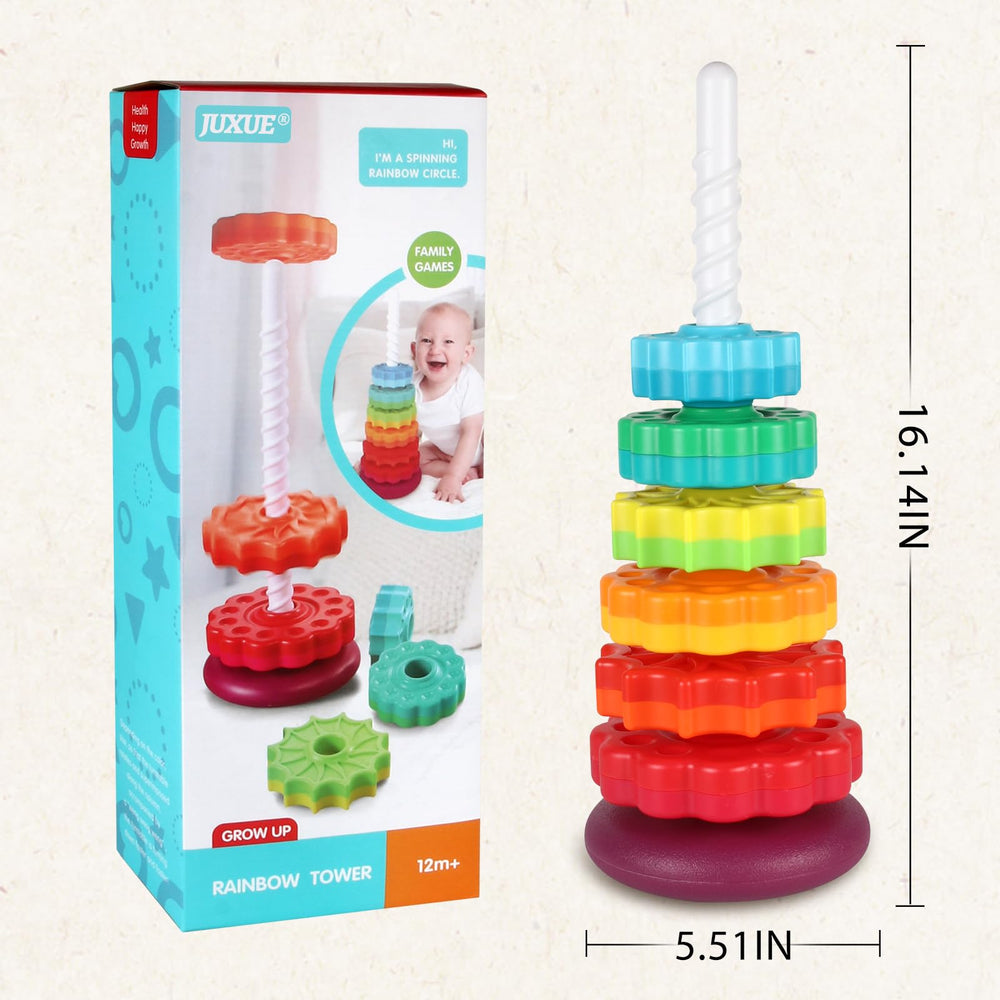 JUXUE rainbow stack makes a versatile gift for 1-3 year olds