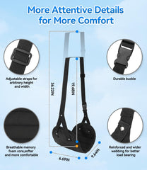 Juxujoin ergonomic foot hammock compact travel pouch shows portable comfort anywhere.