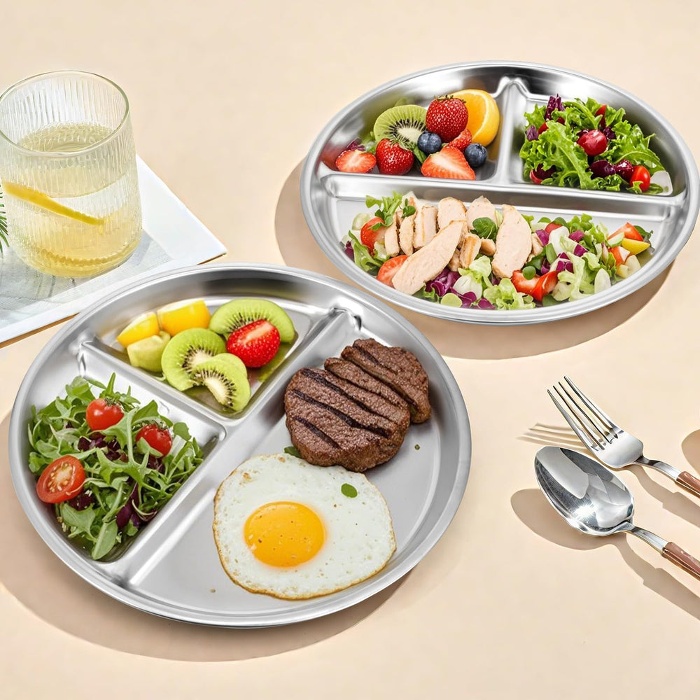 JUYUANFENGGOU reusable portion plates reduce waste during family meals.