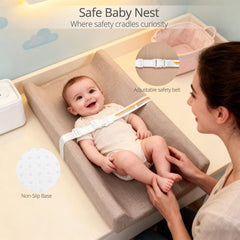 JVEOO changing pad features a waterproof surface that cleans easily