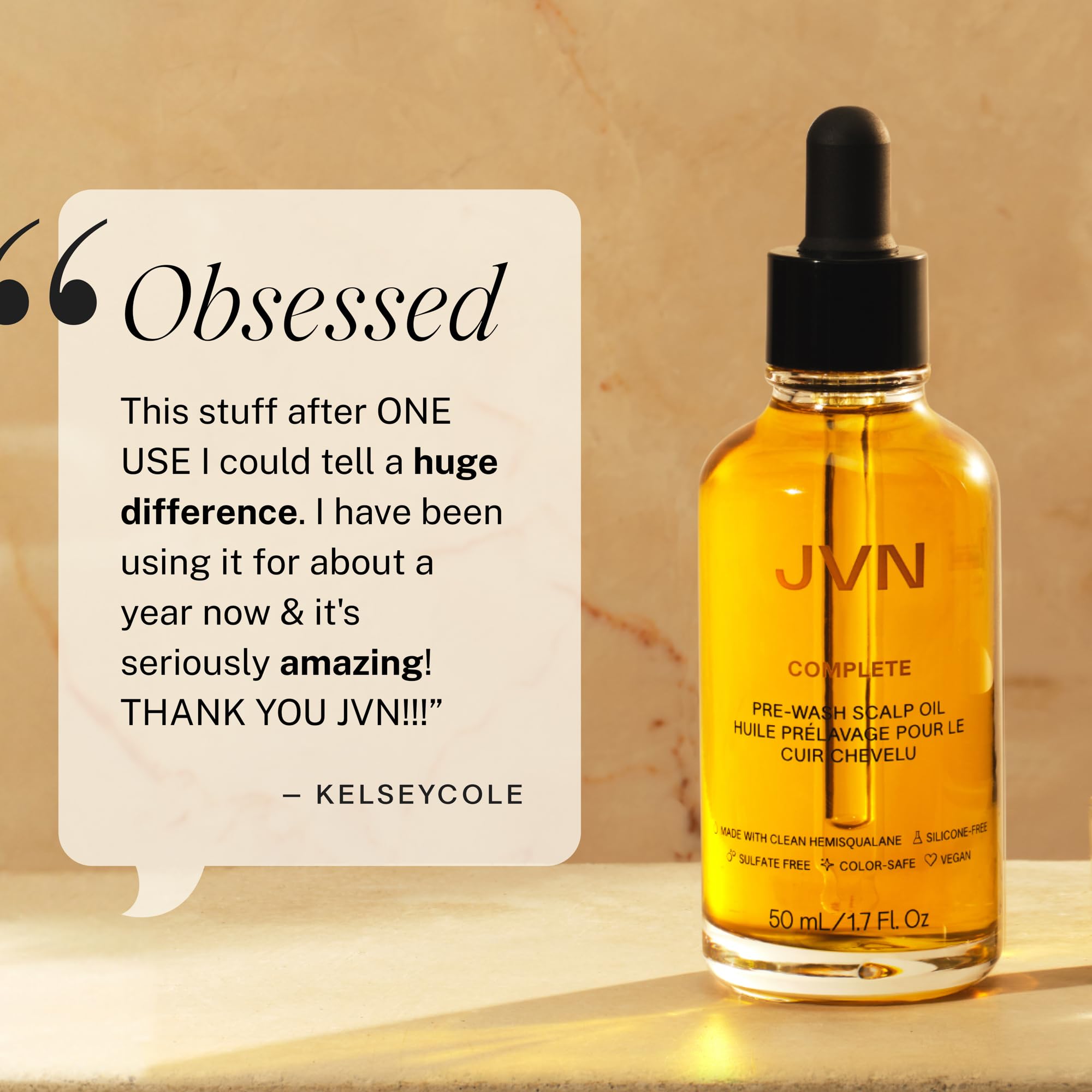 JVN scalp oil on bathroom shelf easy to include in routine