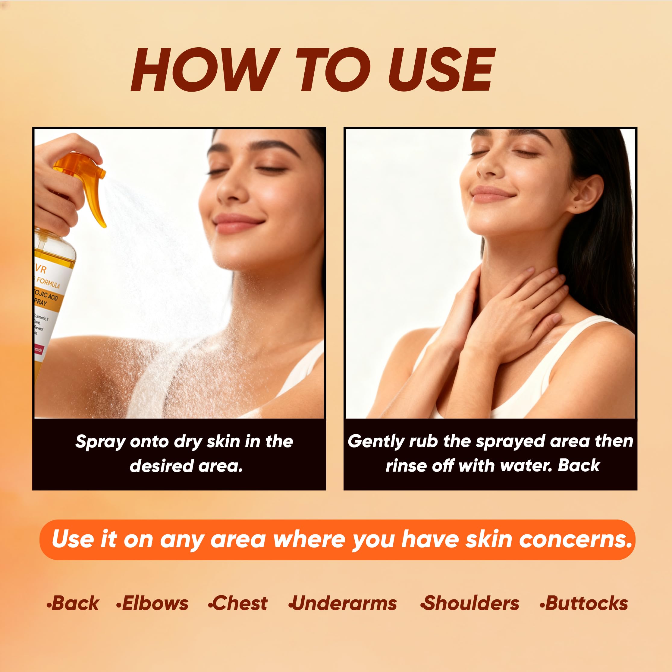 JXSVR Turmeric Exfoliating Spray targets hyperpigmentation and texture.