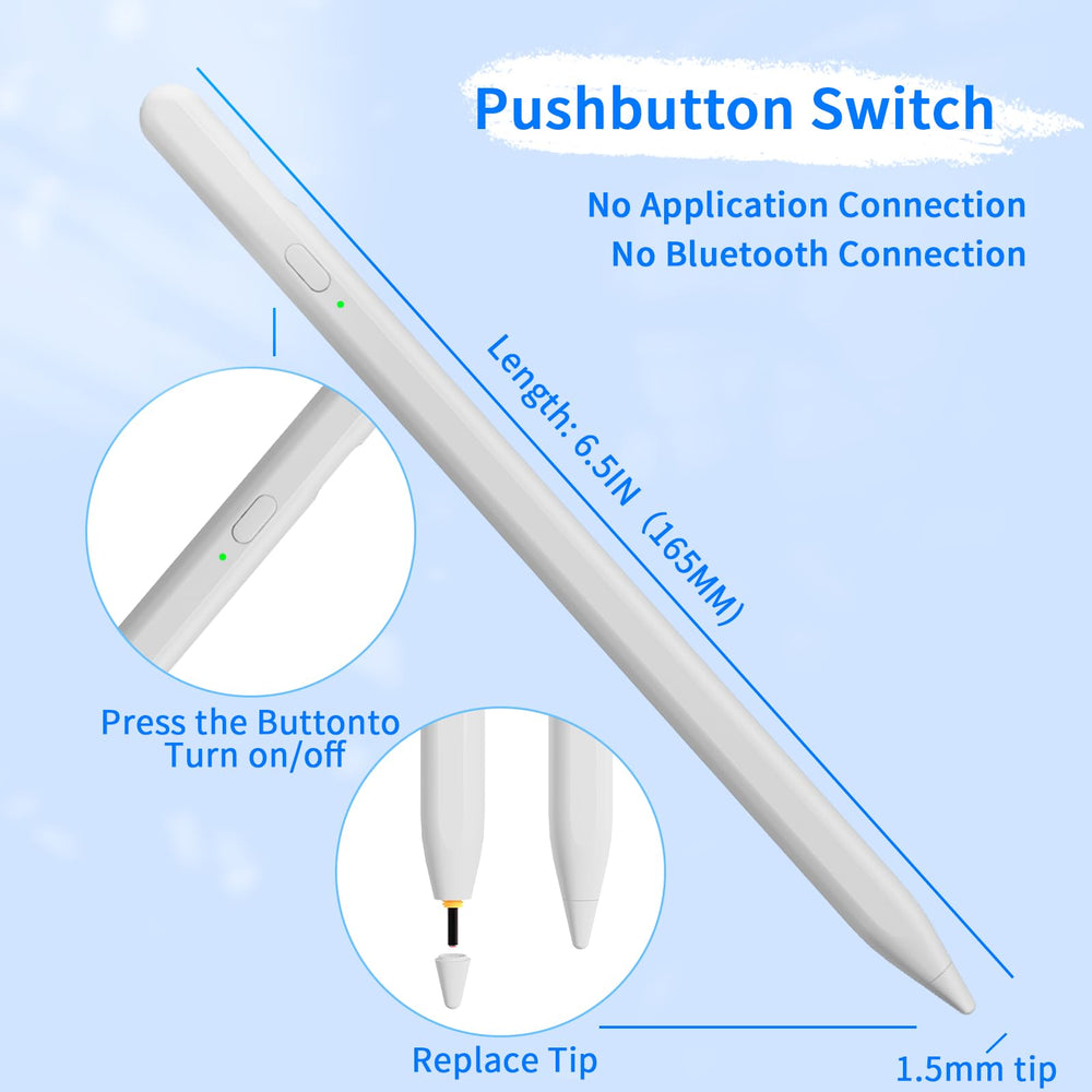 JXYHMY Stylus pen highlights magnetic adsorption for secure side attachment.