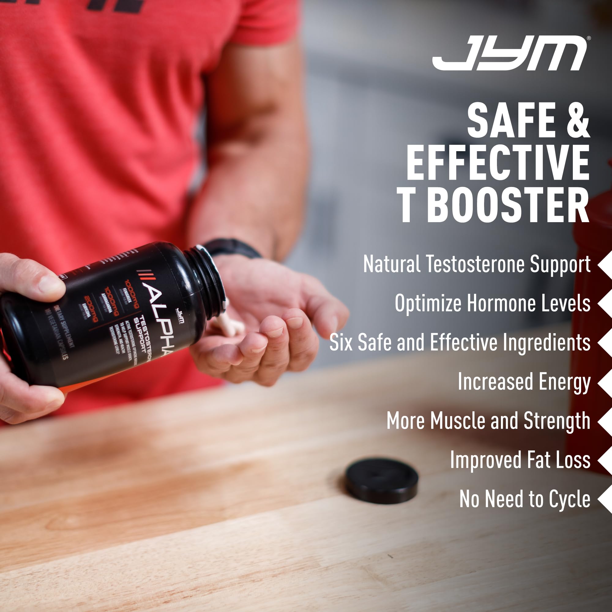 JYM Alpha JYM facts panel close-up emphasizing transparent non-proprietary formula