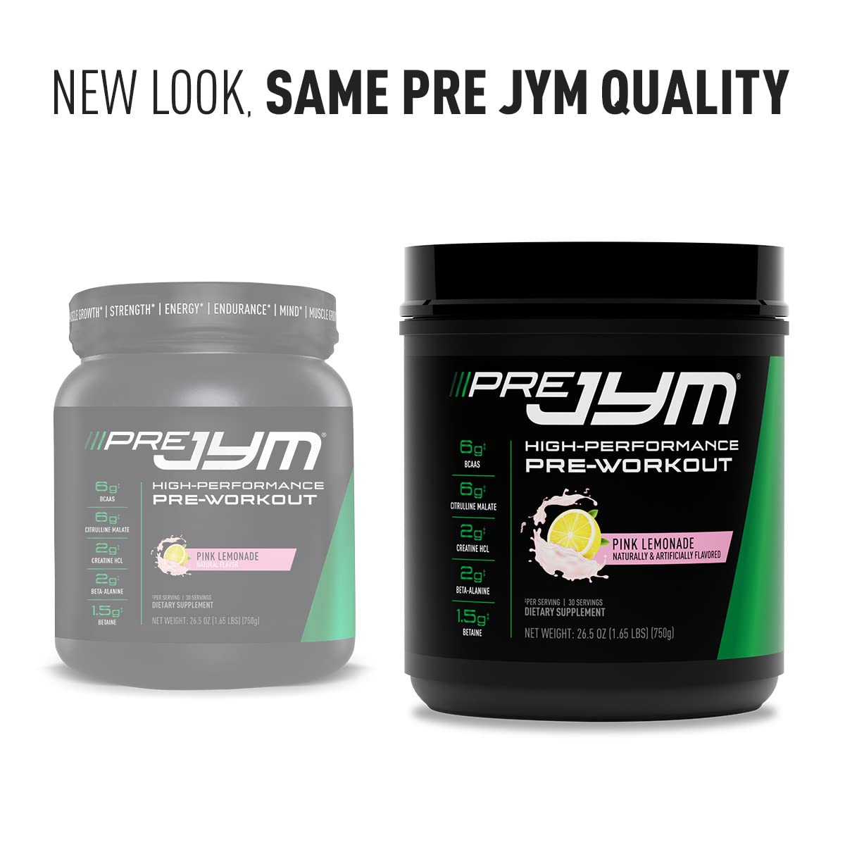 Packaging of JYM Pre JYM Pink Lemonade shows brand styling and product clarity.