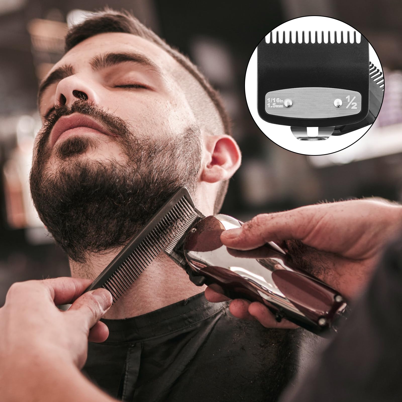 JYMBER full-size Wahl compatible guard set, versatile barber tool