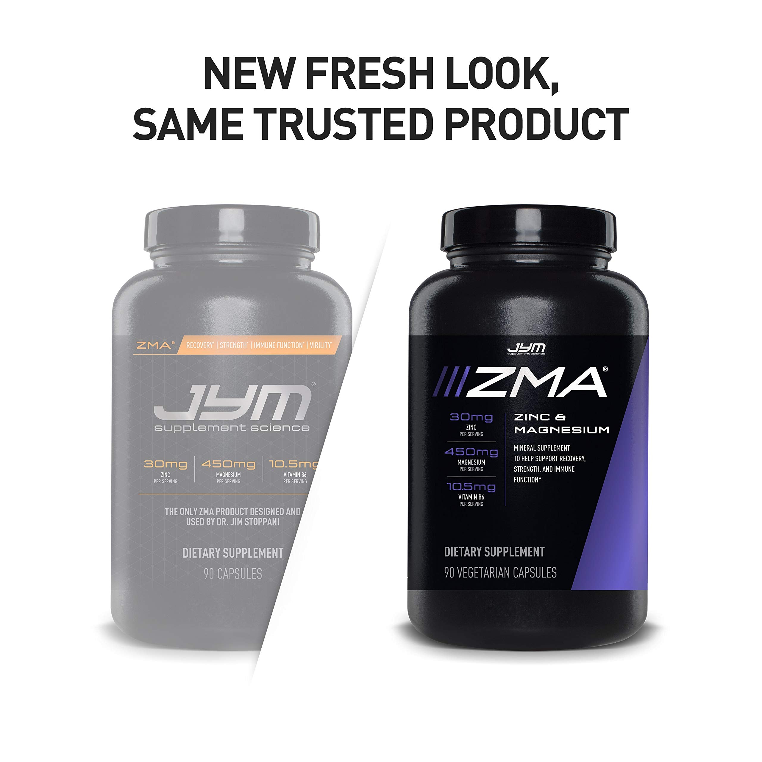 Zinc and magnesium amounts on ZMA JYM label for reference