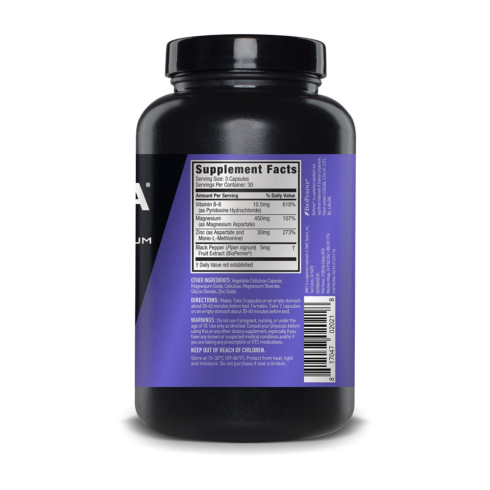 SNAC System logo on ZMA JYM bottle signaling patented formulation