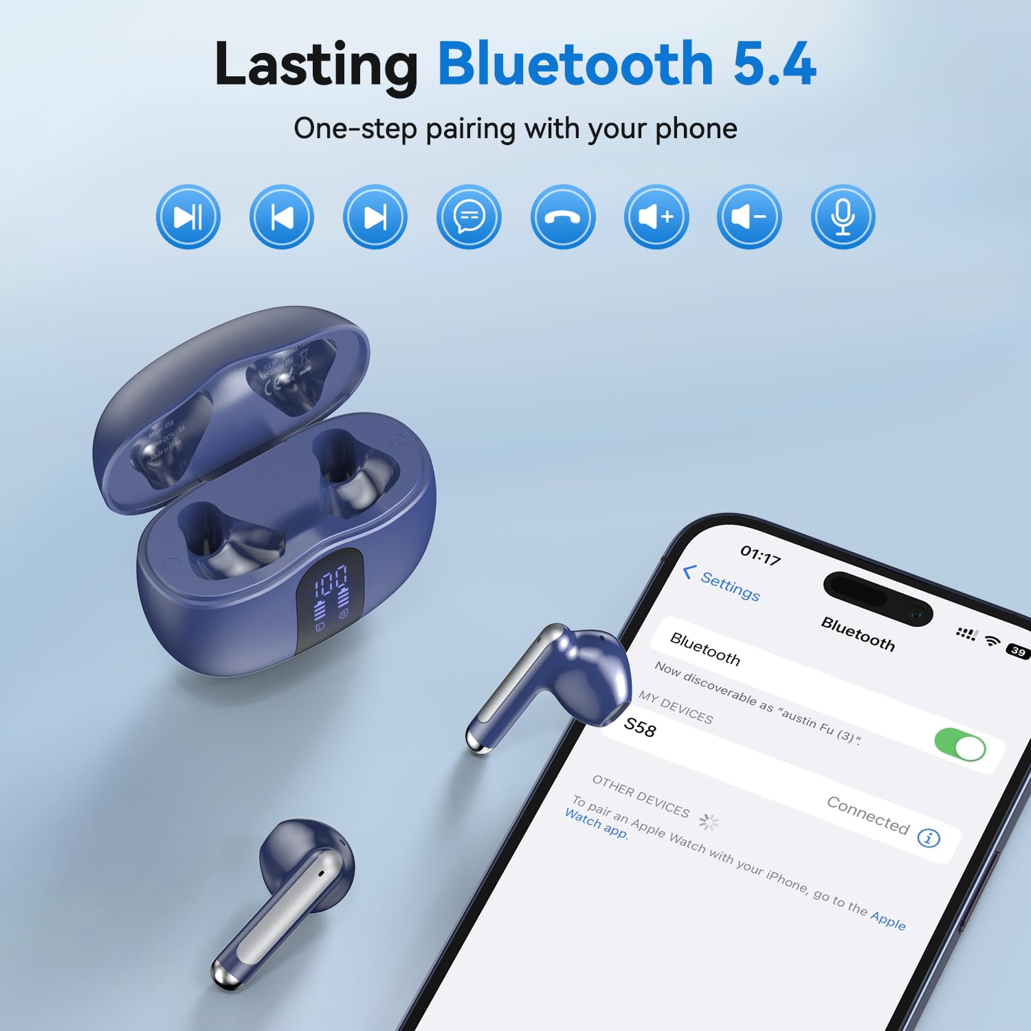JYUESJKJ earbuds IPX7 waterproof protect against sweat during workouts.