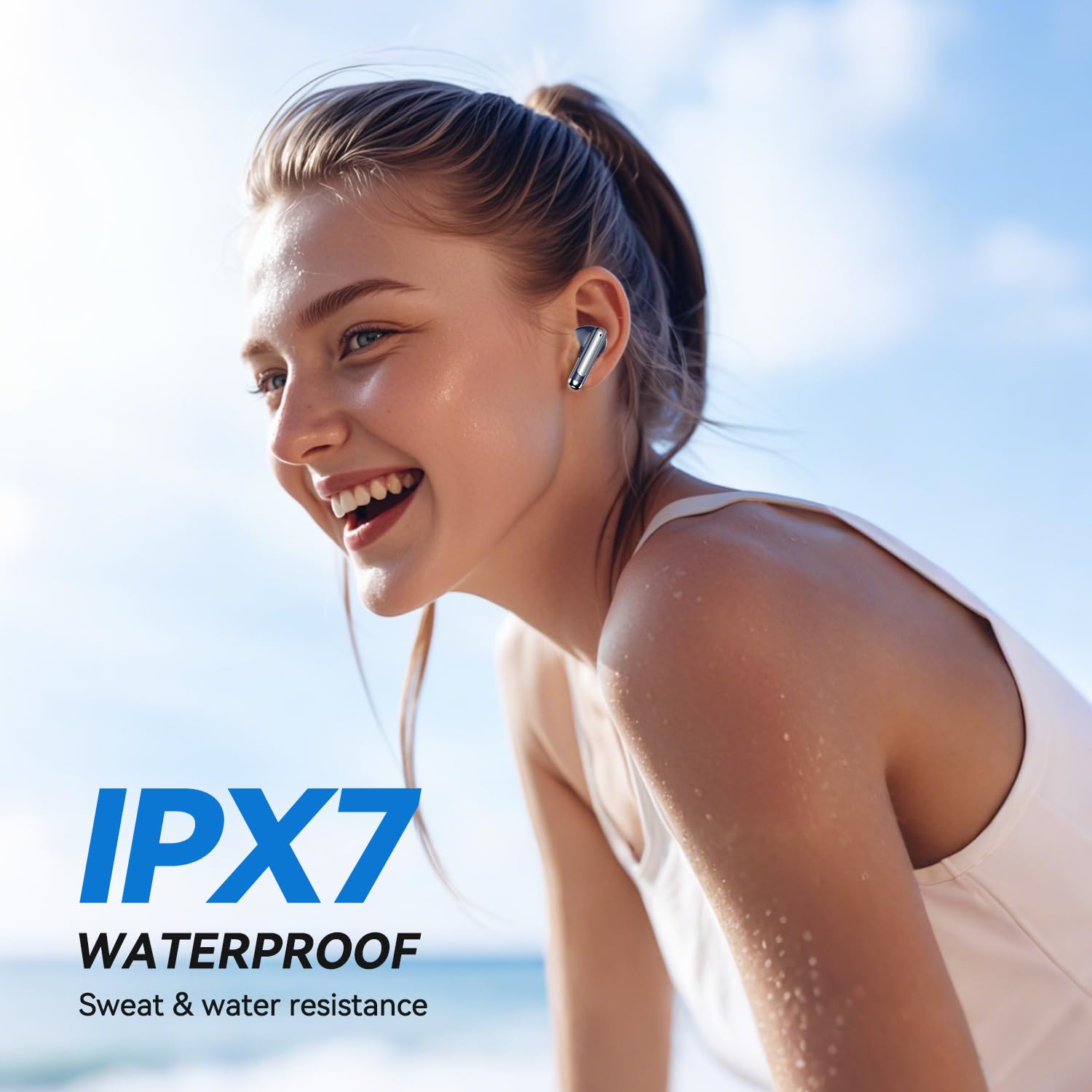 JYUESJKJ earbuds lightweight ergonomic design fit comfortably for long sessions.