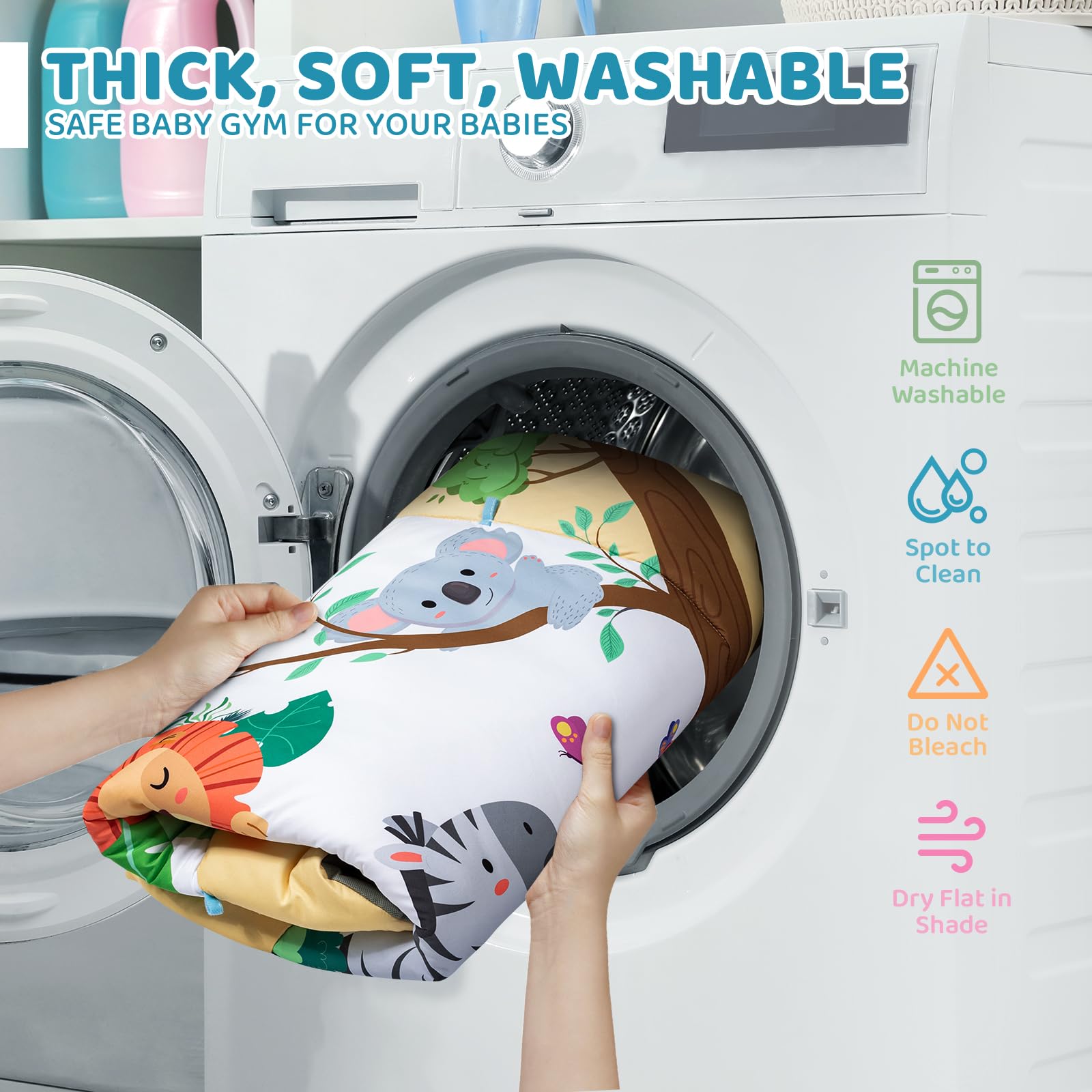 Jyusmile soft fabrics are machine washable for easy cleaning