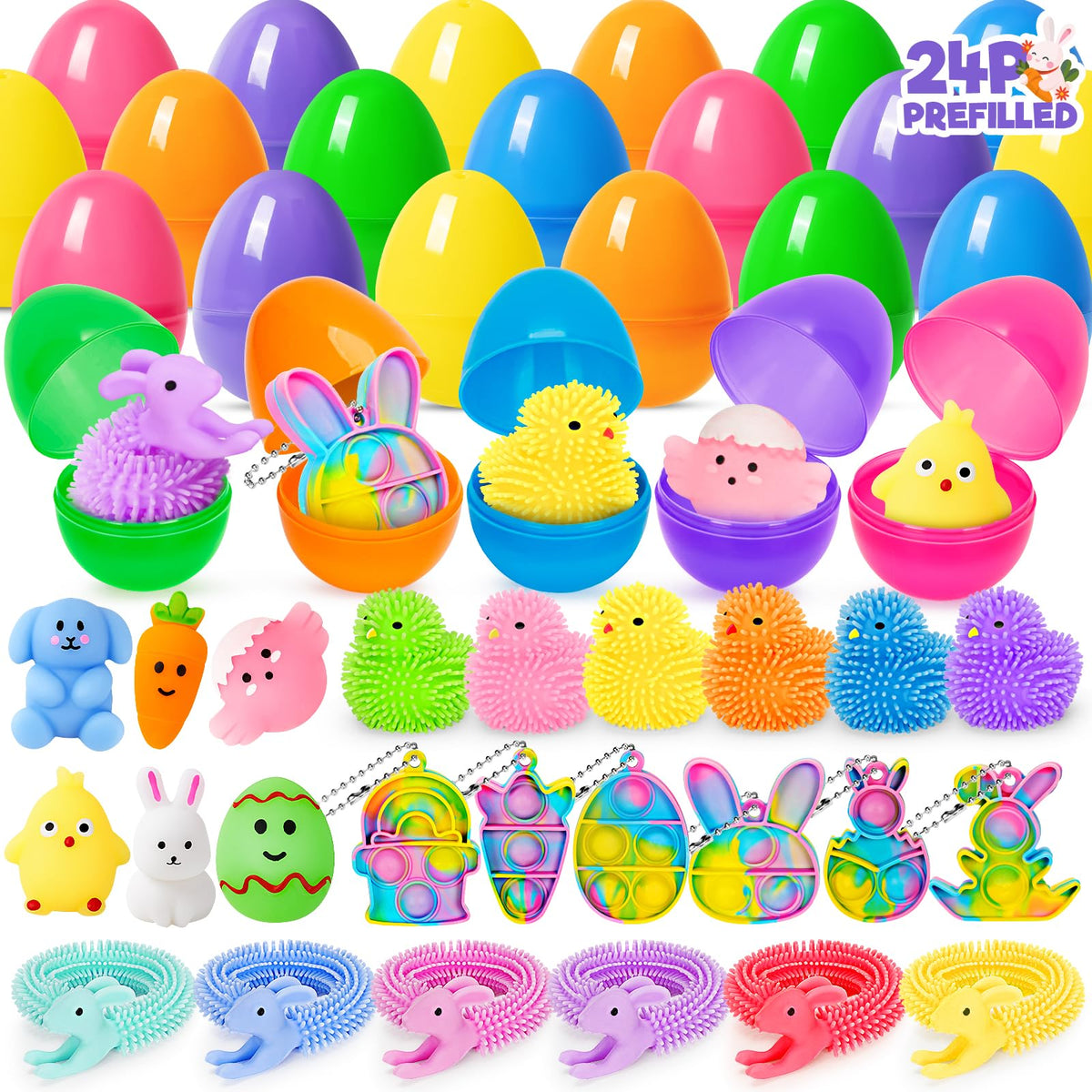 Jyusmile prefilled Easter eggs closed pack ready for quick hunts