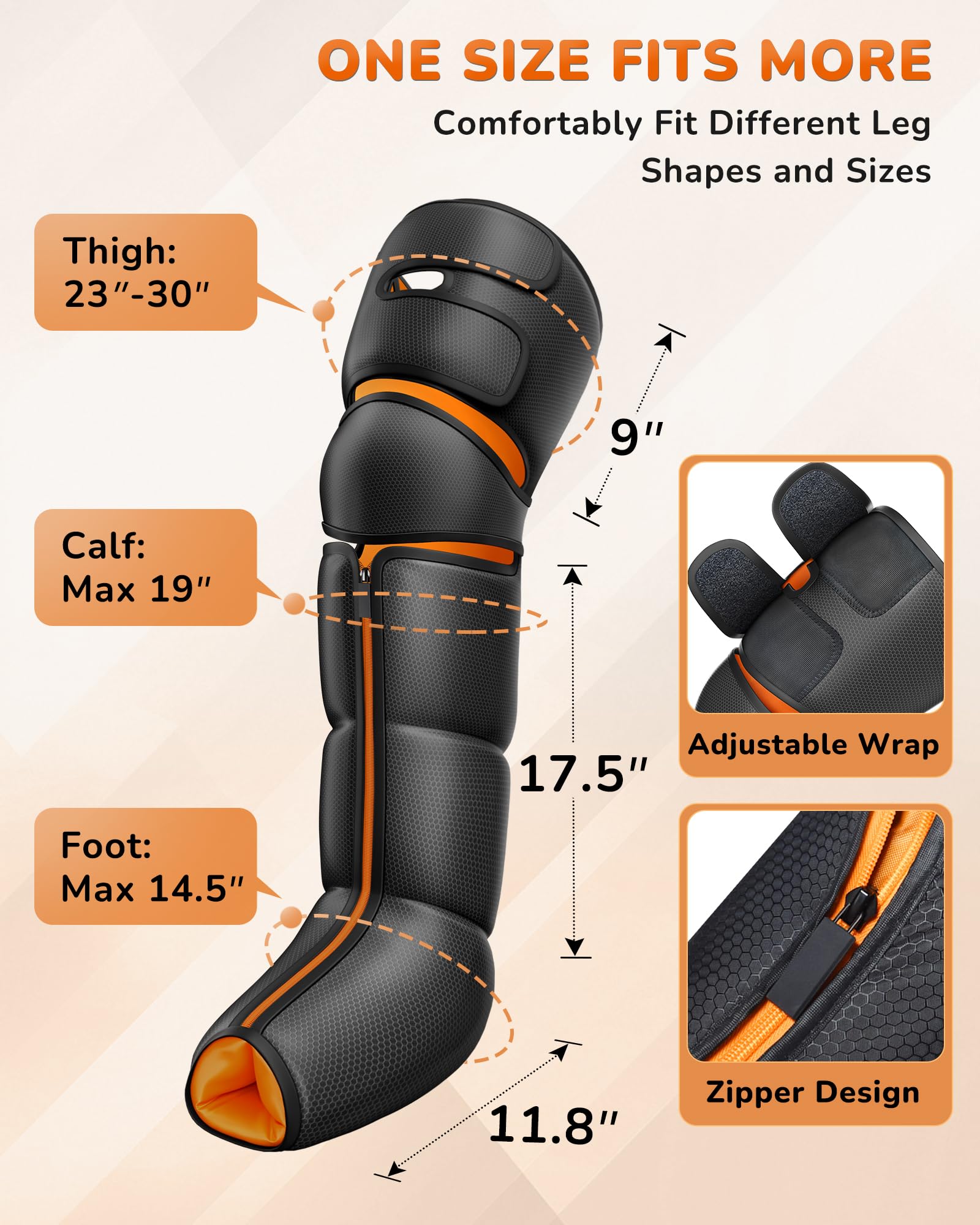 4 zone air compression on JZBRAIN leg massager visual