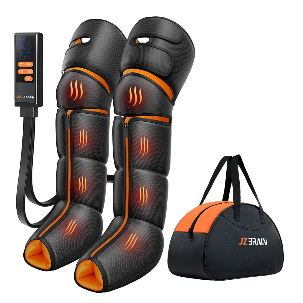 JZBRAIN leg massager worn on legs delivering heat and compression for daily relief