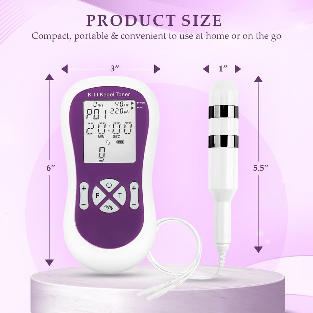 K-fit Kegel Toner device side view highlighting simple +/- intensity buttons.