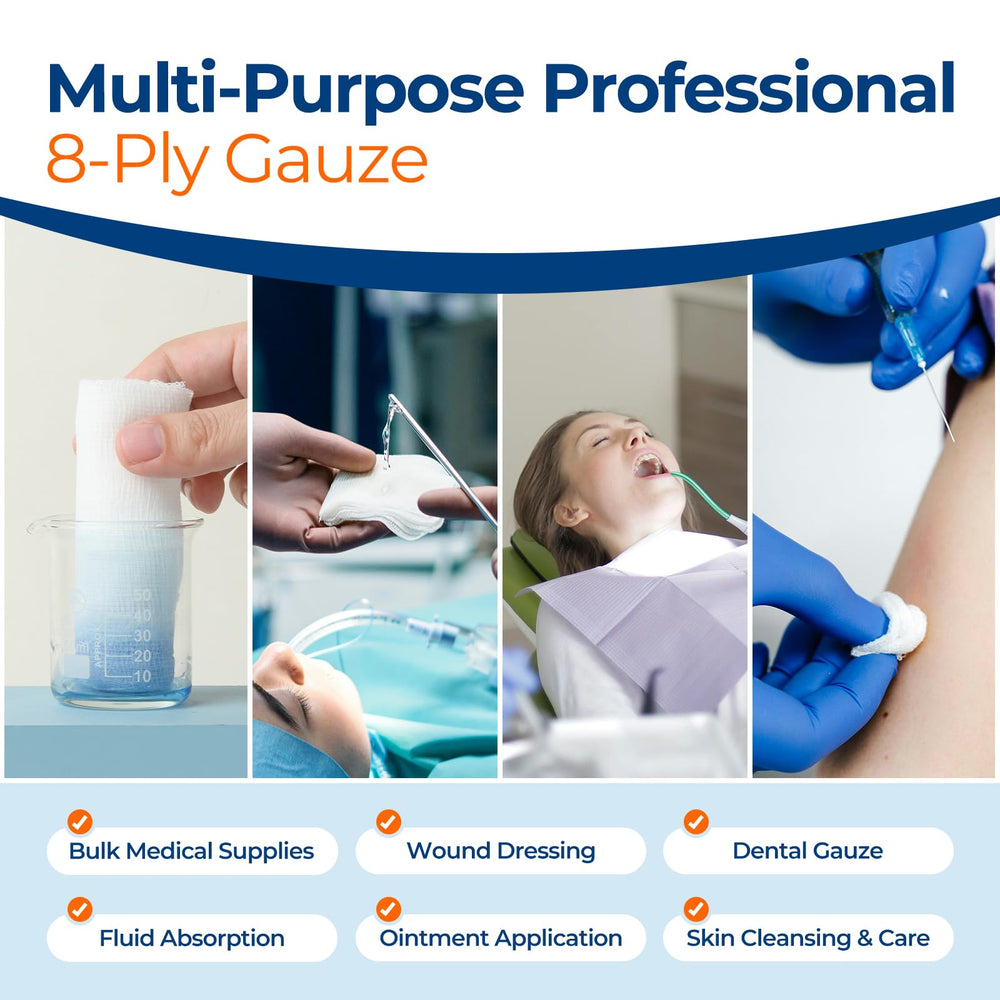 K Kingstar 4x4 inch gauze demonstrates versatile wound care uses.