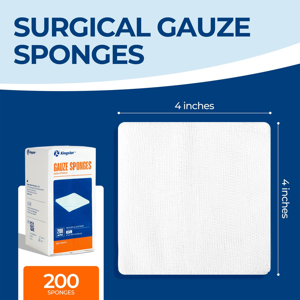 K Kingstar gauze sponges in open pack for easy dressing changes.