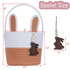 K-MLICE empty Easter basket sized 7.5 x 8.6 inches for egg hunts.