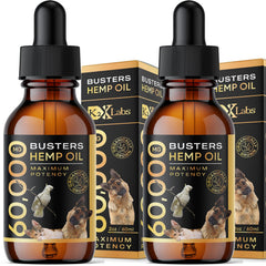 K2xLabs Buster's Hemp Oil bottle with dropper for dogs and cats supports calm energy