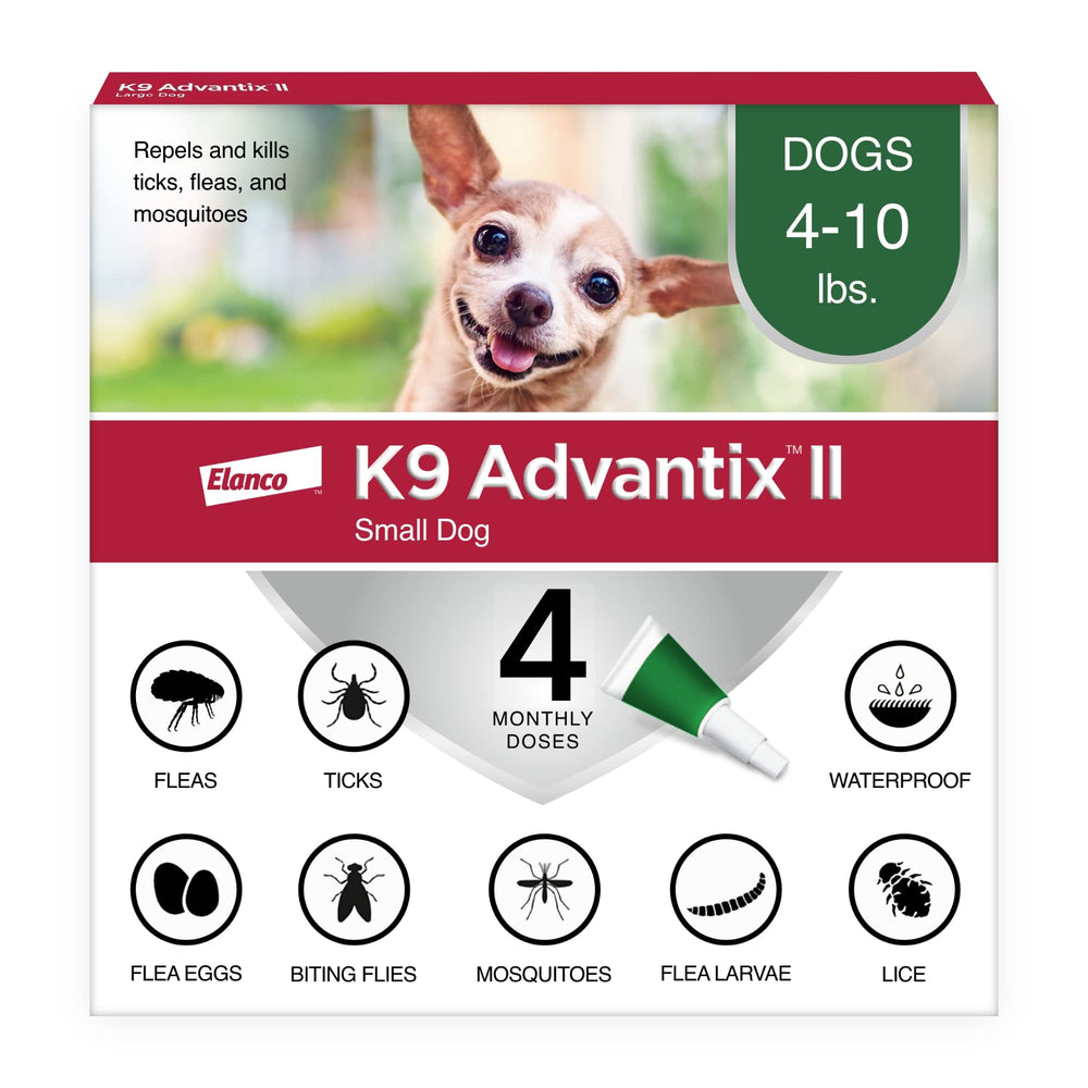 K9 Advantix II Small Dog spot-on bottle demonstrates easy application for flea and tick prevention.