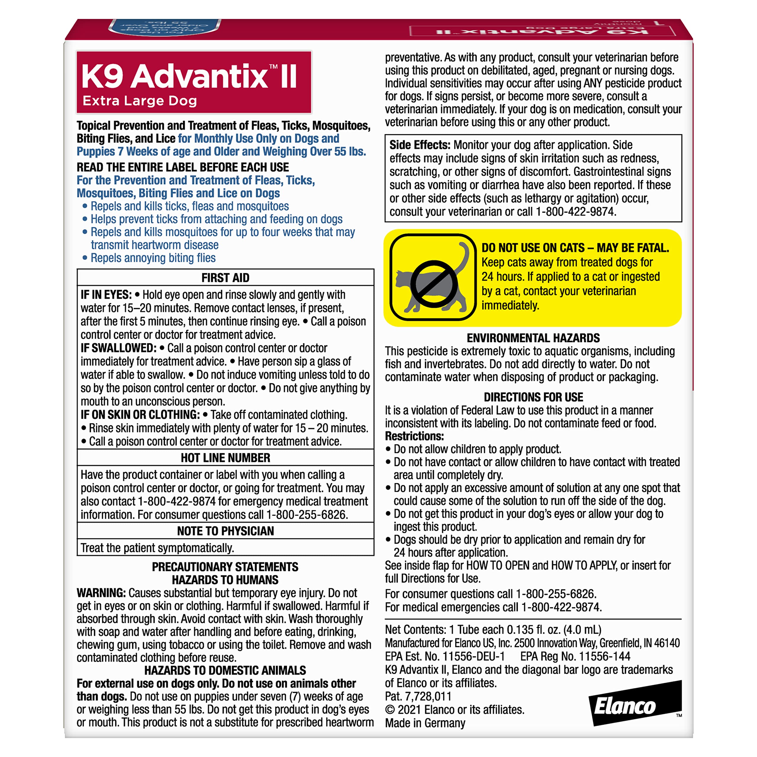 K9 Advantix II XXL topical application on dog back for quick protection