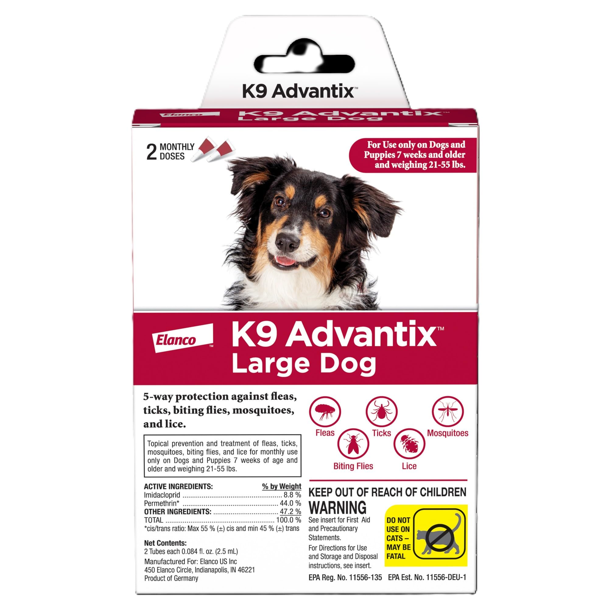 K9 Advantix Large Dog application tube, ready for fast protection