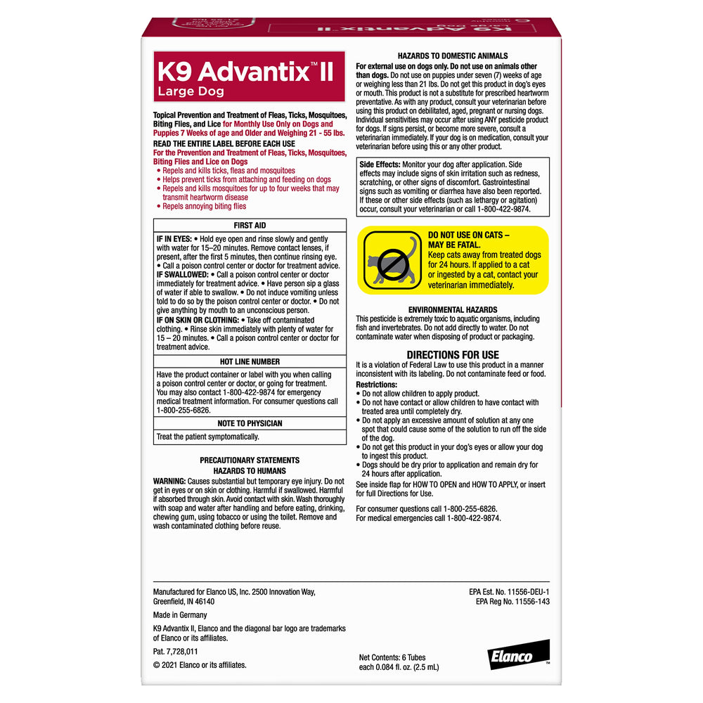 K9 Advantix Large Dog bottle highlights quick topical protection for pets.