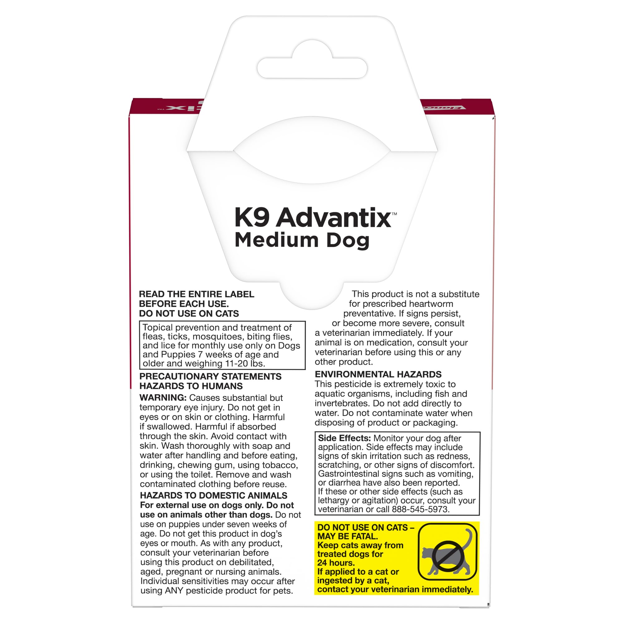 K9 Advantix medium dog bottle-drops show easy topical application