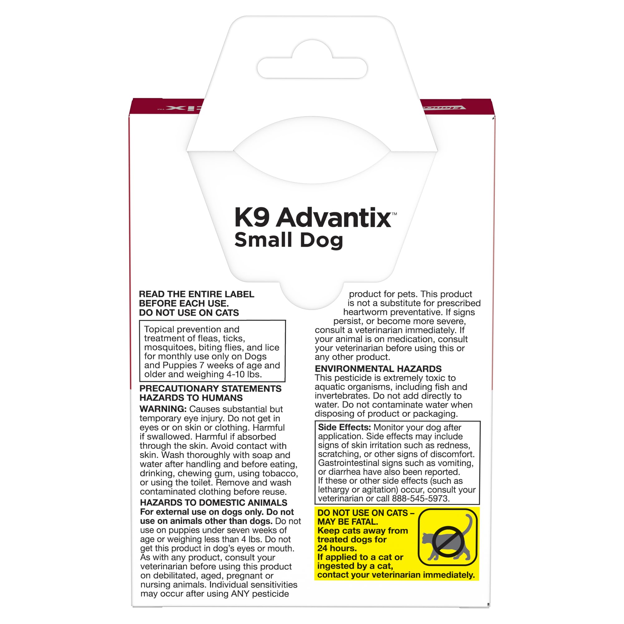 K9 Advantix small dog bottle ready for monthly spot-on use.