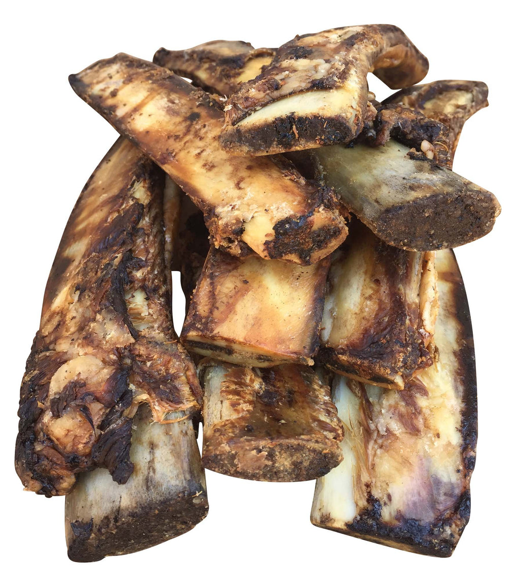 K9 Connoisseur beef marrow rib bone 8-10 inch showing marrow for prolonged chewing