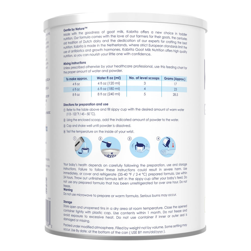Kabrita goat milk toddler formula may aid easier digestion.