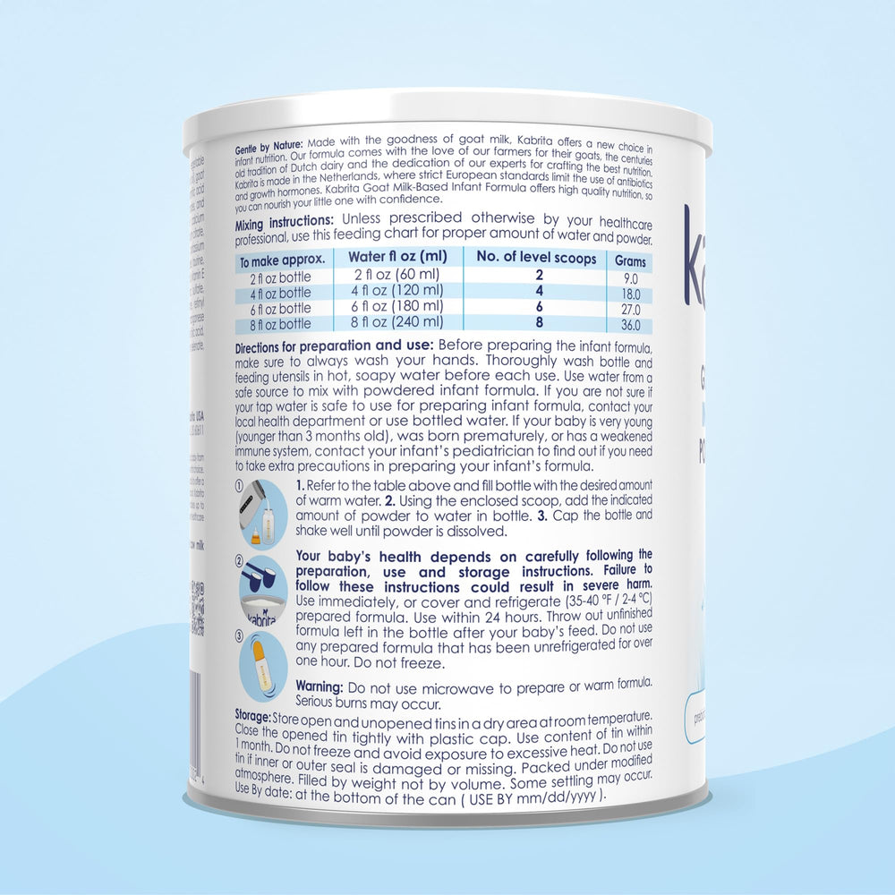 Kabrita prepared formula bottle ready for feeding