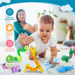 Kabvry Animal Pop Tubes dinosaur long-neck figure for tactile exploration