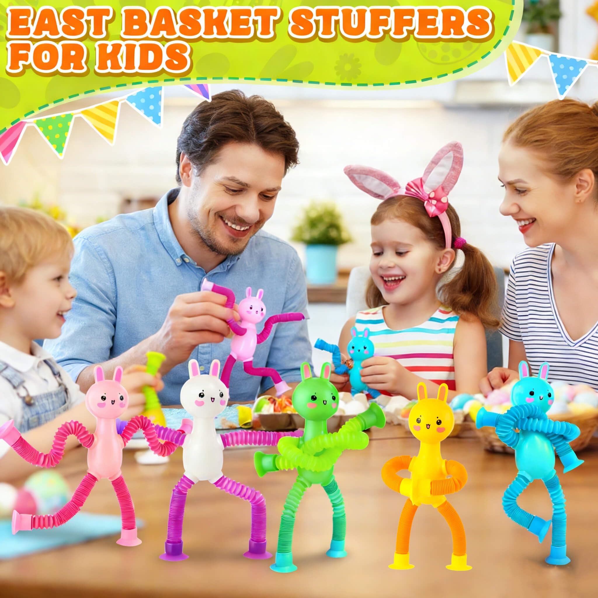 Kabvry bunny pop tubes arrive ready for gifting, perfect as party favors.