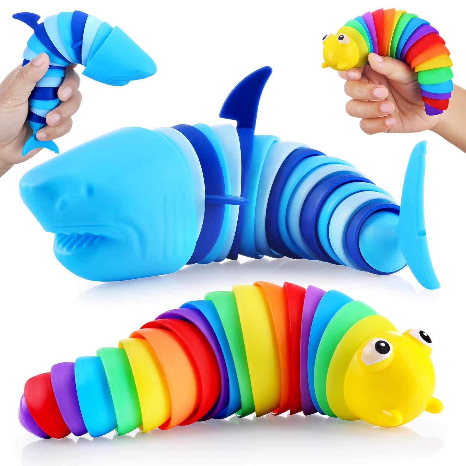 Kabvry Sensory Slug Fidget Toy – shark twist for focused tactile stimulation