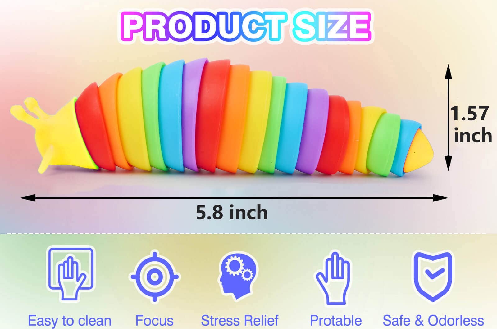 Kabvry Sensory Slug Toy twisting in hand, supports dexterity and calm focus.