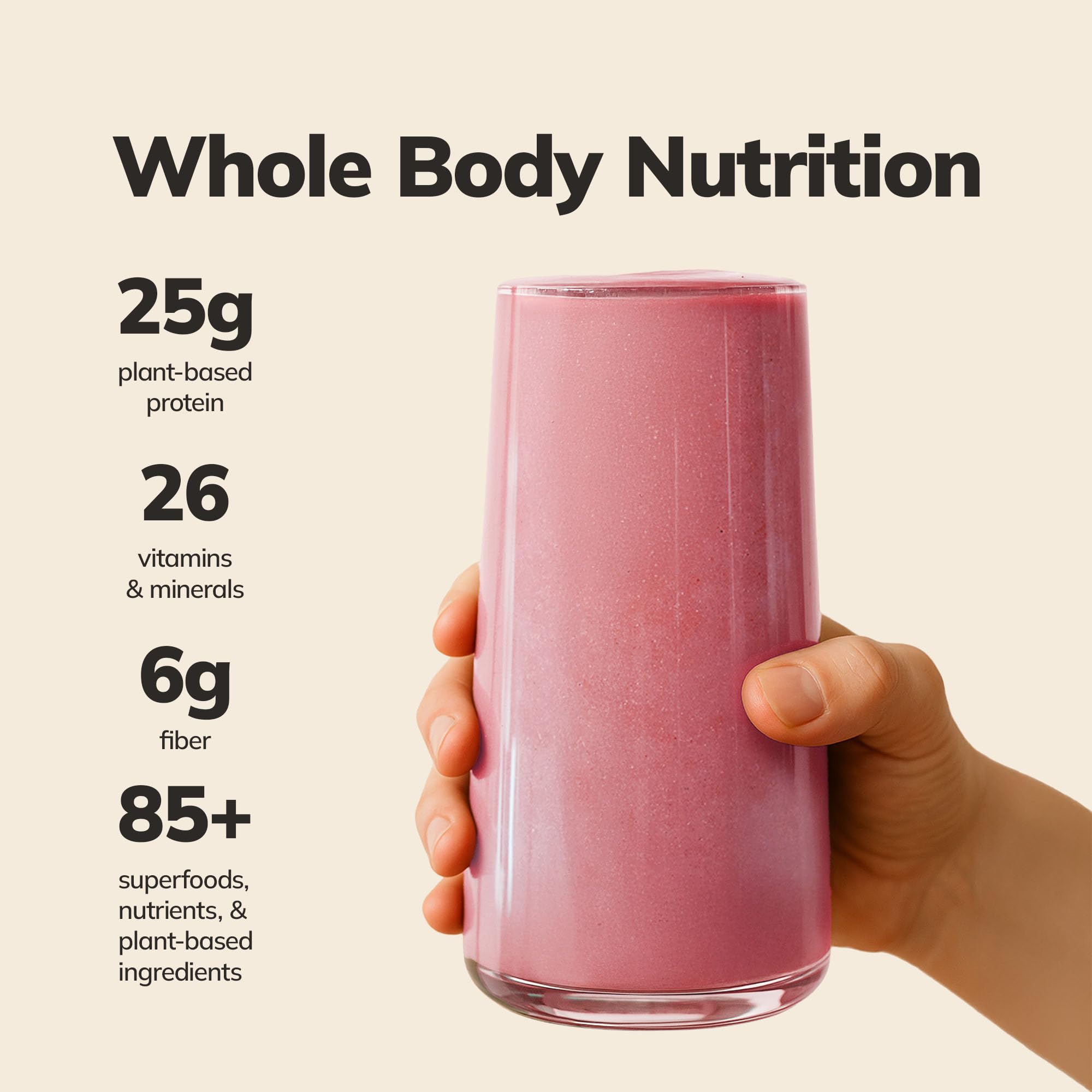 Ka’Chava all-in-one shake tub showcasing 85+ superfoods for balanced nutrition.