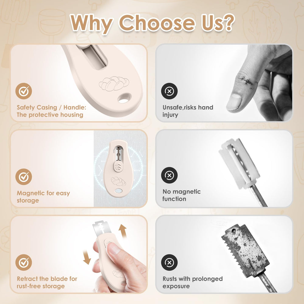 KacNacPro bread lame case open feature enables easy blade access.