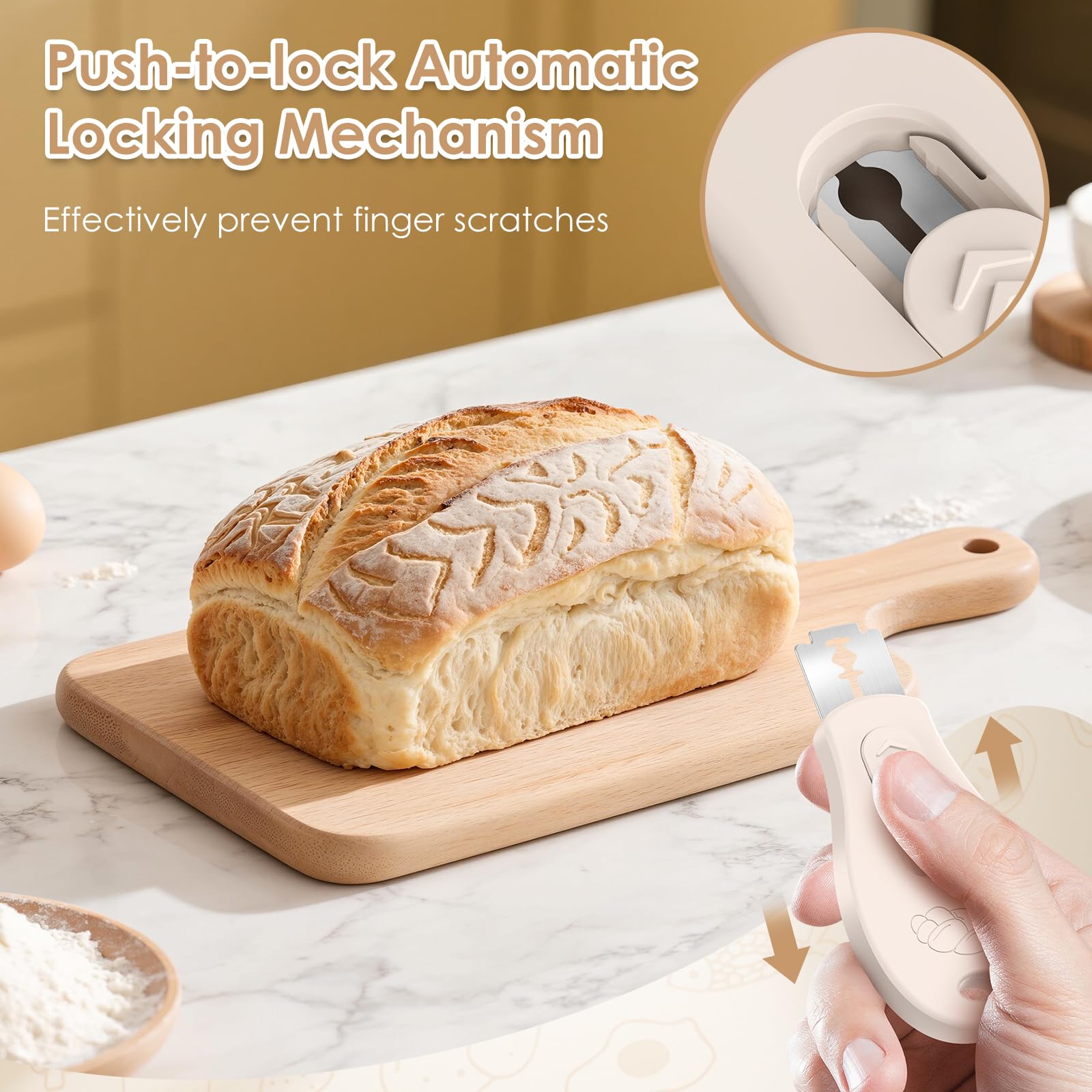 KacNacPro bread lame ergonomic handle provides comfortable, precise control.