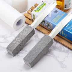 Kadden ergonomic-handle pumice stone in hand showing strong leverage for stubborn buildup